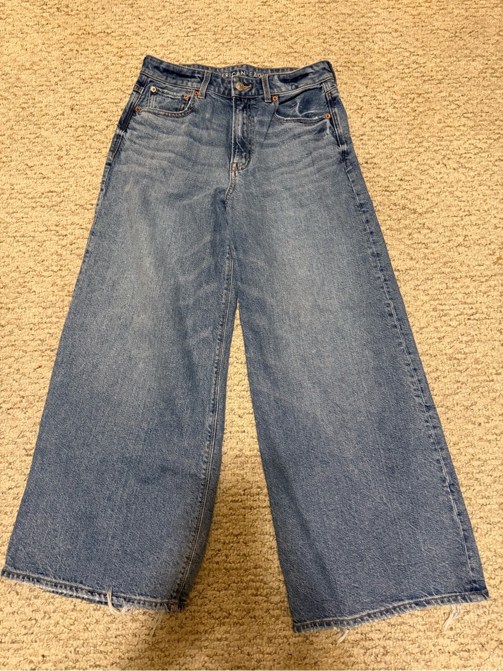 Super high rise ultra wide leg American eagle jeans